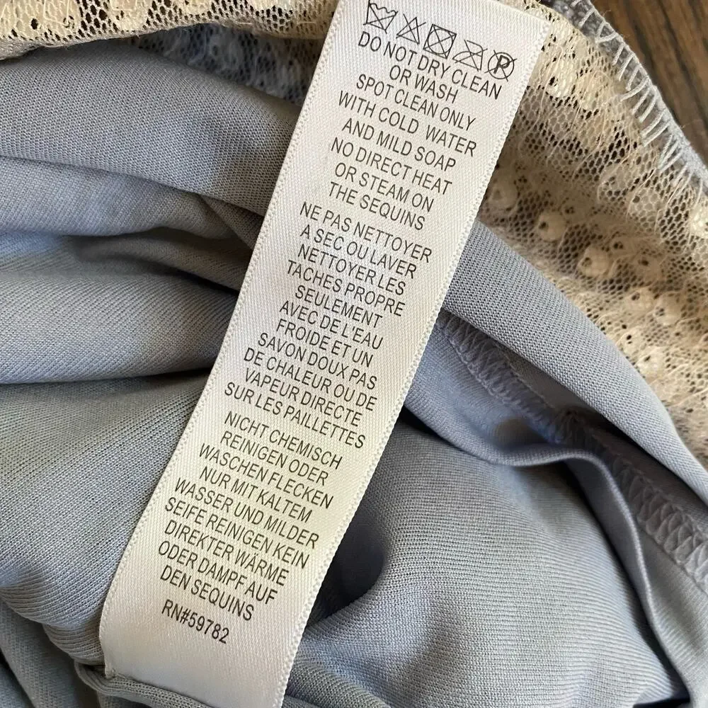 Adrianna Papell 41915770 Lace Short Dress Women's sz 8 Silver Gray Cocktail Prom - Picture 16 of 16